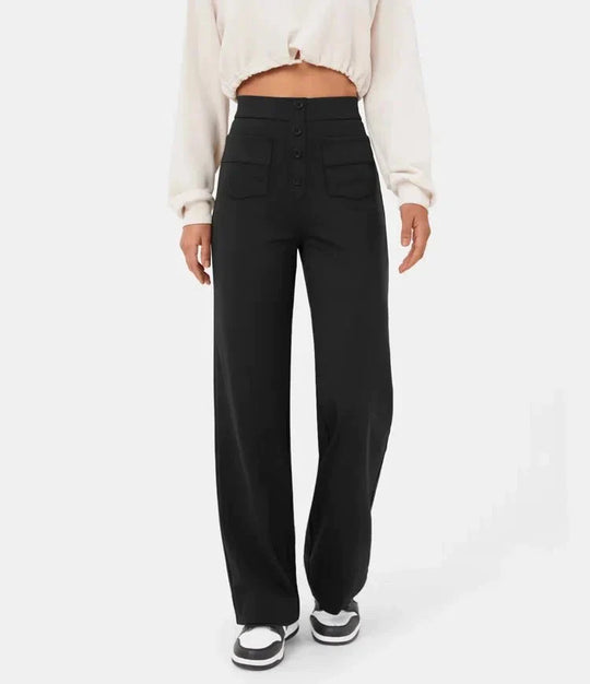 VALENTINA - HIGH-WAISTED ELASTIC CASUAL PANTS