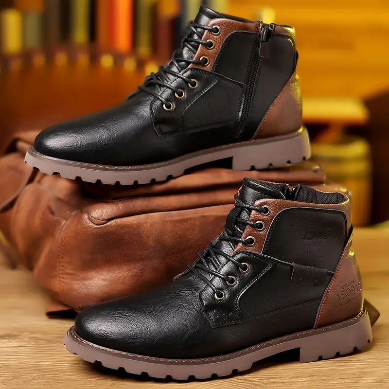 ROBERT | LEATHER ZIPPER BOOTS